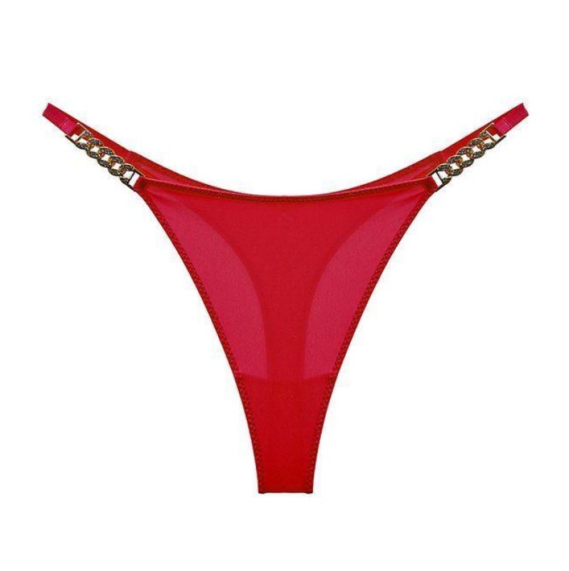 Thong with Strass Chain Modern Ocean Red