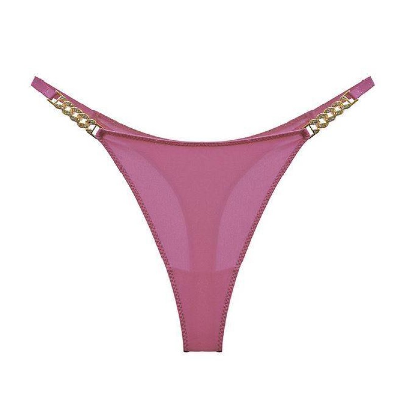 Thong with Strass Chain Modern Ocean Pink