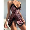 Satin Babydoll Ciara Purple Leopard