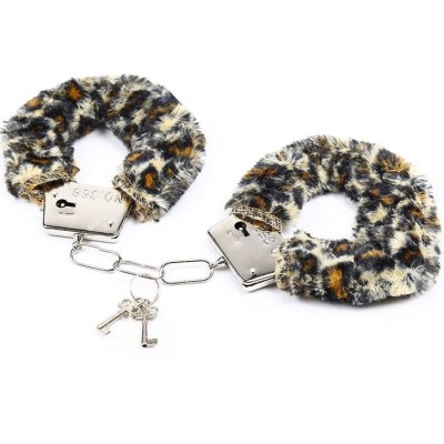 Metal Handcuff With Plush Ohmama Leopard Metal Handcuff With Plush Ohmama Leopard