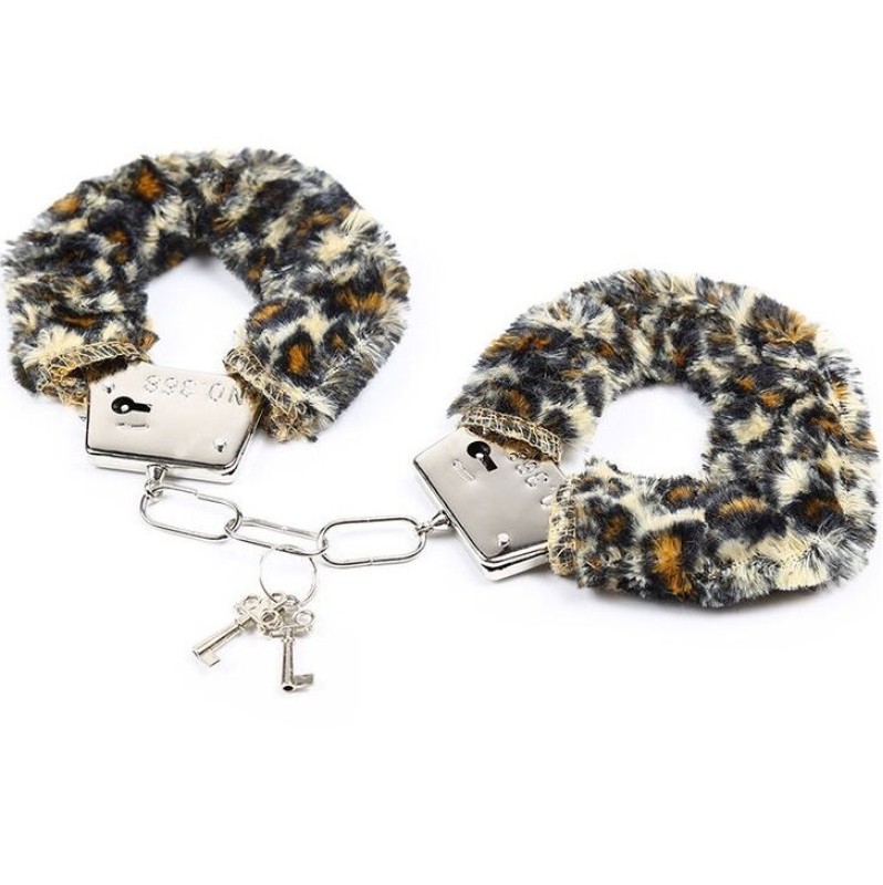 Metal Handcuff With Plush Ohmama Leopard