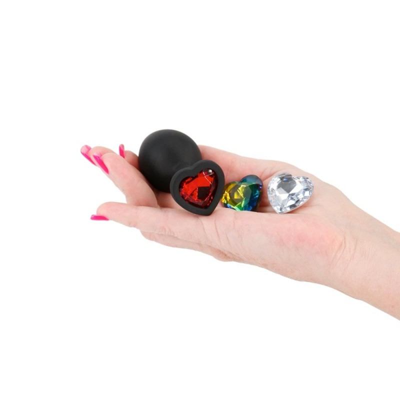 NS Novelties Butt Plug With Jewel Glams Xchange Heart Medium Beginners butt plugs