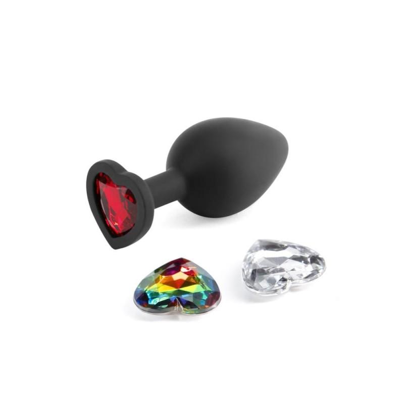 NS Novelties Butt Plug With Jewel Glams Xchange Heart Medium Beginners butt plugs