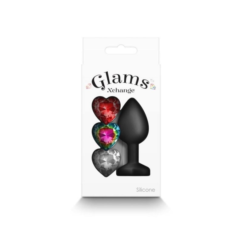 Butt Plug With Jewel Glams Xchange Heart Small