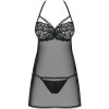 Obsessive Babydoll & Στρινγκ Obsessive Joylace Μαύρο Babydolls
