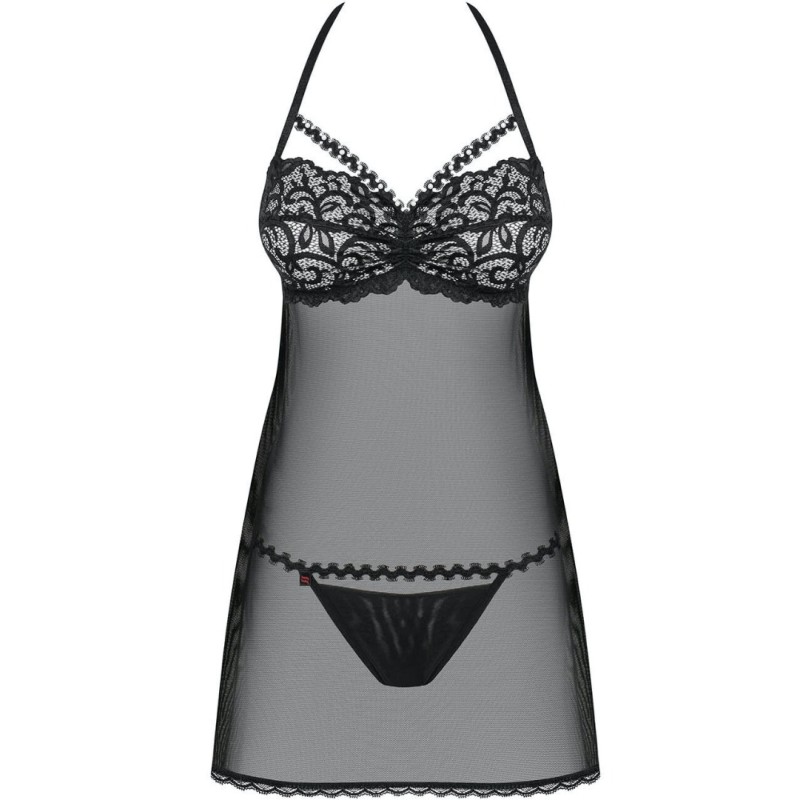 Obsessive Babydoll & Στρινγκ Obsessive Joylace Μαύρο Babydolls
