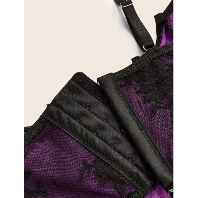 Love Market Δαντελένιος Κορσές Bralette Μοβ Κορμάκια