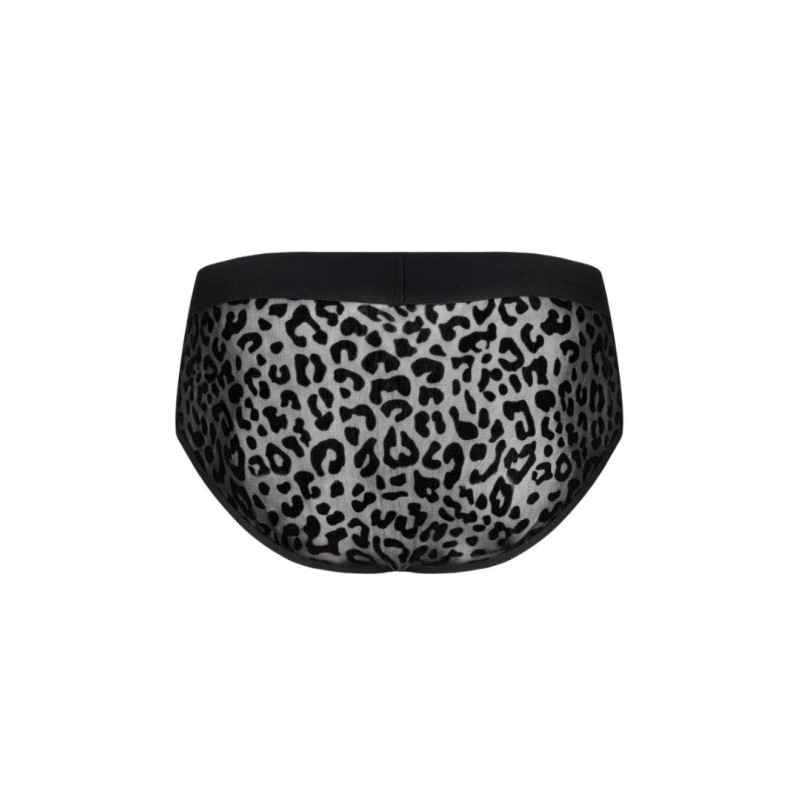 Mens Brief Obsessive Azmeron Black Leopard