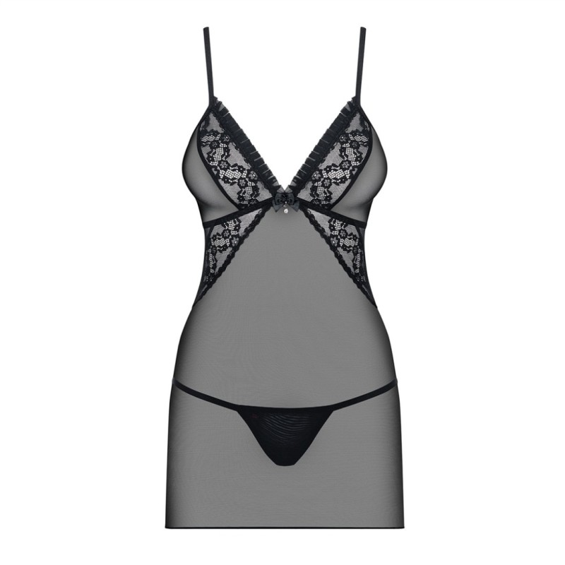 Obsessive Babydoll & Στρινγκ Obsessive 837 Che-1 Μαύρο Babydolls