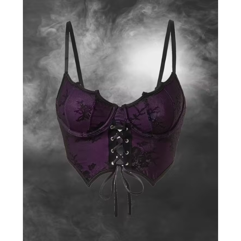 Lace Corset Bralette Purple Lace Corset Bralette Purple