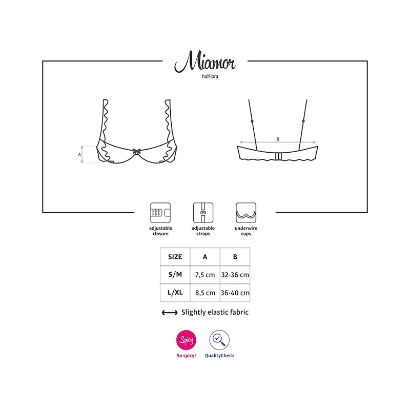 Σουτιέν Half Bra Obsessive Miamor Μαύρο Obsessive Σουτιέν Half Bra Obsessive Miamor Μαύρο Harnesses