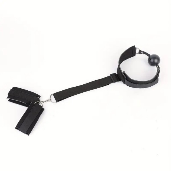 Gag With Hand Cuffs Love Market Black Gag With Hand Cuffs Love Market Black