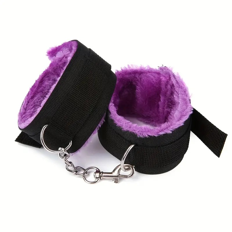 Love Market Χειροπέδες Velcro Μοβ Υφασμάτινες χειροπέδες