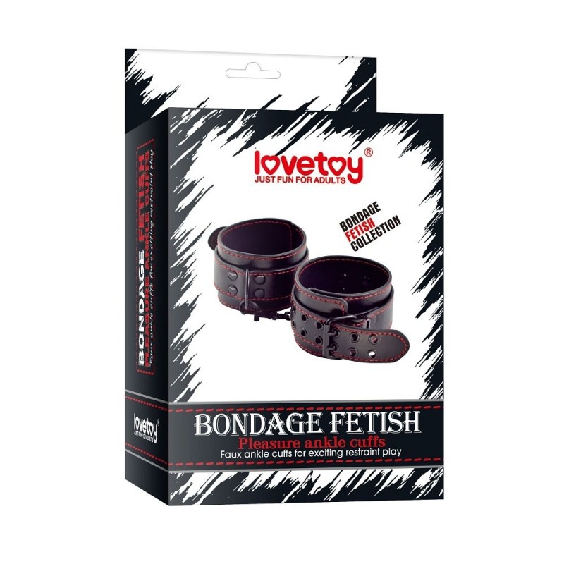 Lovetoy Ankle Cuffs Lovetoy Bondage Fetish Black Leather handcuffs
