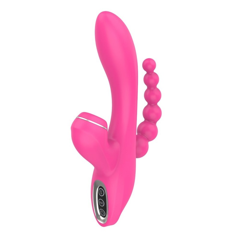 Rabbit Triple Vibrator with Suction Sweet Play A3 Pink