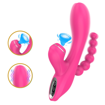 Rabbit Triple Vibrator with Suction Sweet Play A3 Pink Rabbit Triple Vibrator with Suction Sweet Play A3 Pink