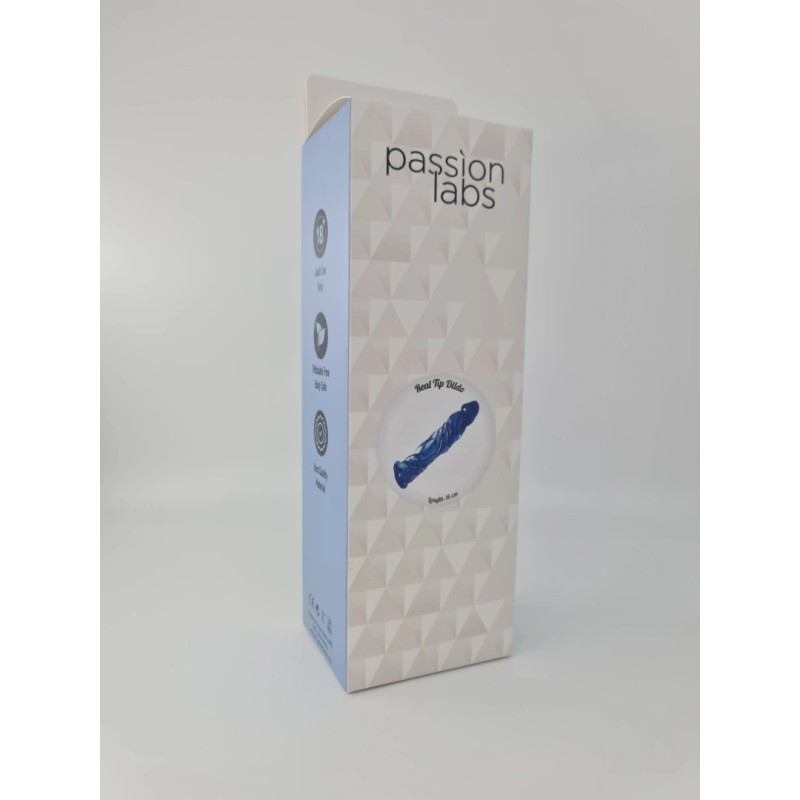 Passion Labs Glass Dildo Passion Labs Real Tip 16cm Blue Glass Dildos