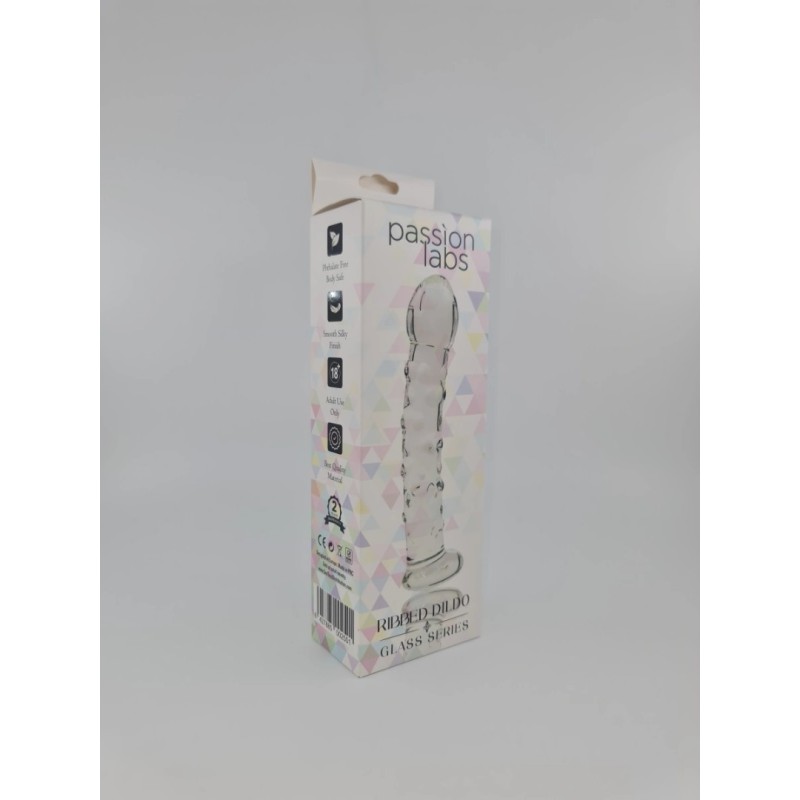 Passion Labs Glass Dildo Passion Labs Ribbed 17cm Clear Glass Dildos
