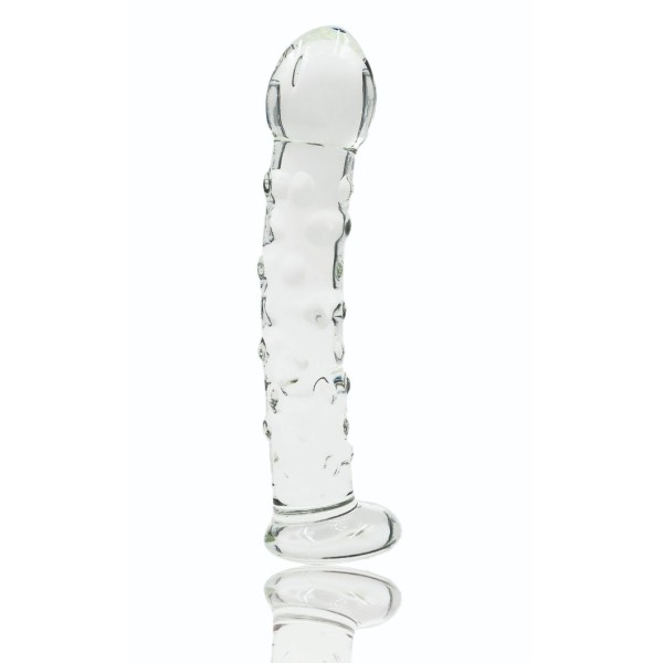 Glass Dildo Passion Labs Ribbed 17cm Clear