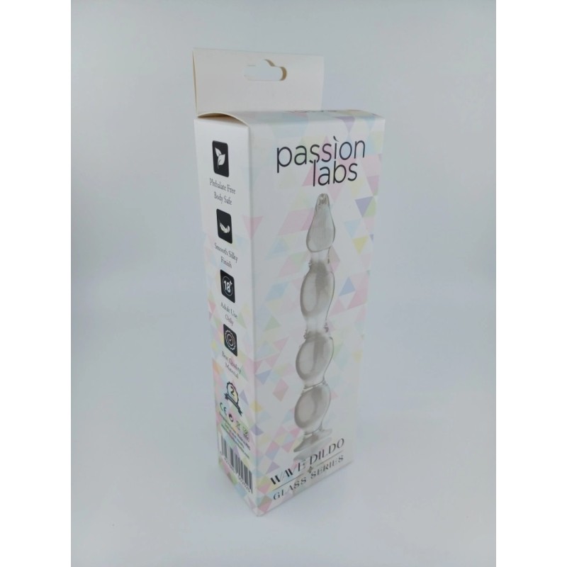Passion Labs Glass Dildo Passion Labs Wave 17.5cm Clear Glass Dildos