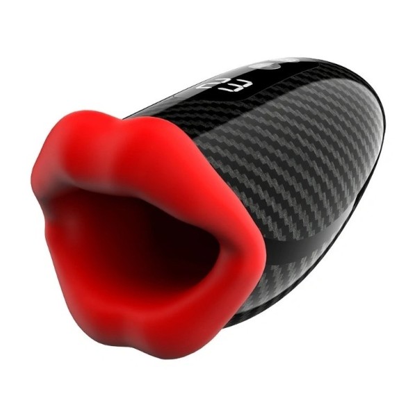 Αυνανιστήρι Με Δόνηση και Thrusting Passion Labs Red Lips Μαύρο