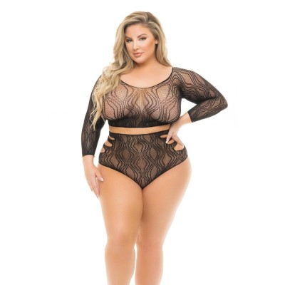 Σετ Εσωρούχων Pink Lipstick Lingerie Back Me Up Μαύρο