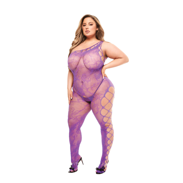 Off The Shoulder Bodystocking Baci Purple