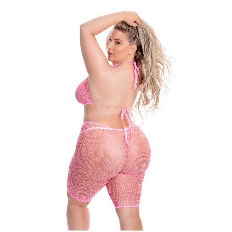 Pink Lipstick Lingerie Bike Short Σετ Pink Lipstick Lingerie Sunset Glow Ροζ Σετ Εσωρούχων
