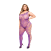 Baci Off The Shoulder Bodystocking Baci Purple Bodystockings