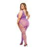 Baci Off The Shoulder Bodystocking Baci Purple Bodystockings