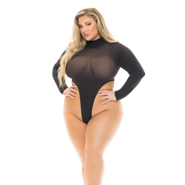 Κορμάκι με Ανοιχτή Πλάτη Pink Lipstick Lingerie High Af Μαύρο