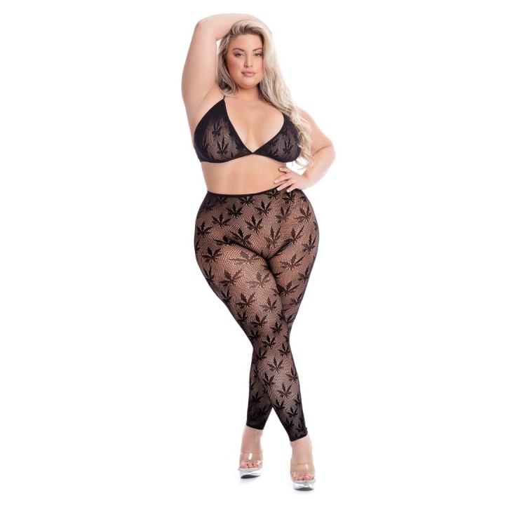 Pink Lipstick Lingerie Σετ Εσωρούχων Pink Lipstick Lingerie All About Leaf Μαύρο Σετ Εσωρούχων