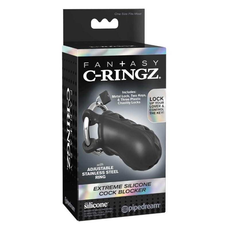 Κλουβί Πέους Pipedream Extreme Silicone Cock Blocker Μαύρο