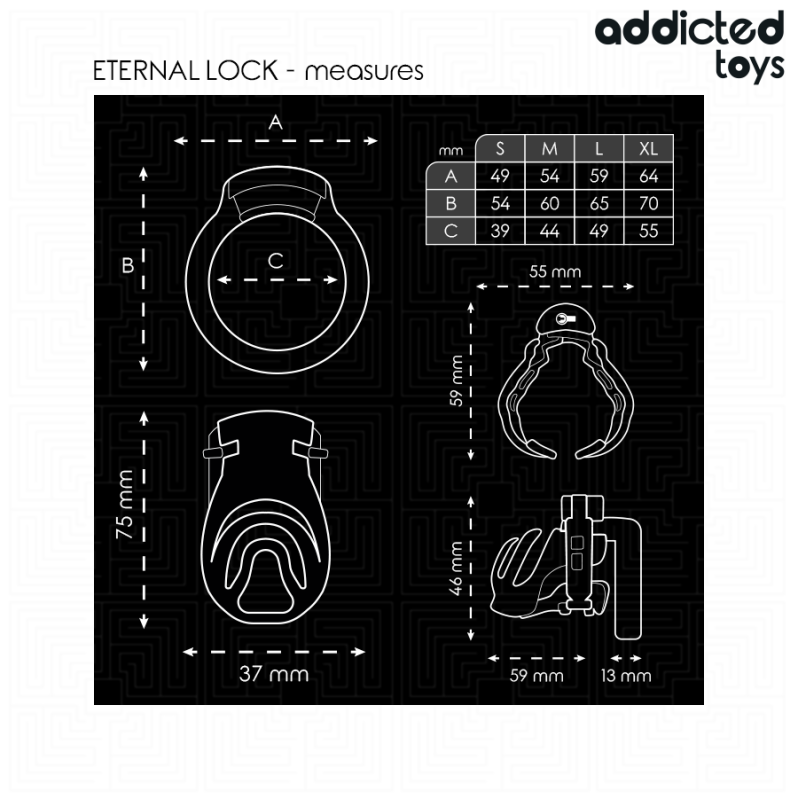 Κλουβί Πέους Addicted toys Eternal Lock Μαύρο