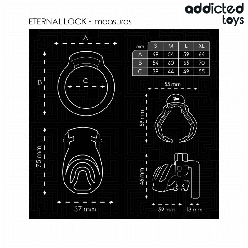 Cock Cage Addicted toys Eternal Lock Black Cock Cage Addicted toys Eternal Lock Black