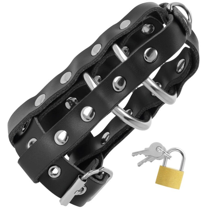 Leather Chastity Cage Darkness Black