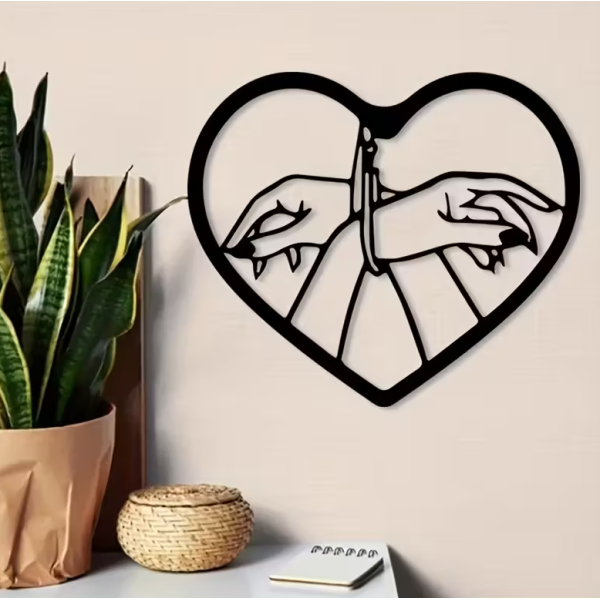 Metallic Kinky Art Decor Black