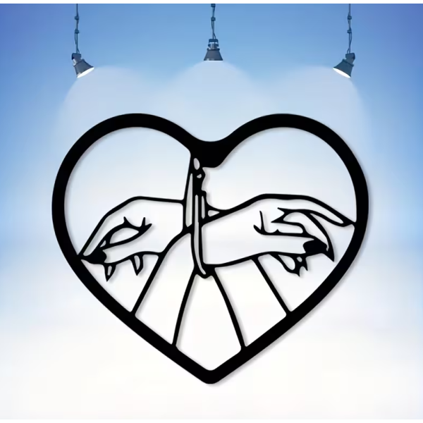 Metallic Kinky Art Decor Black