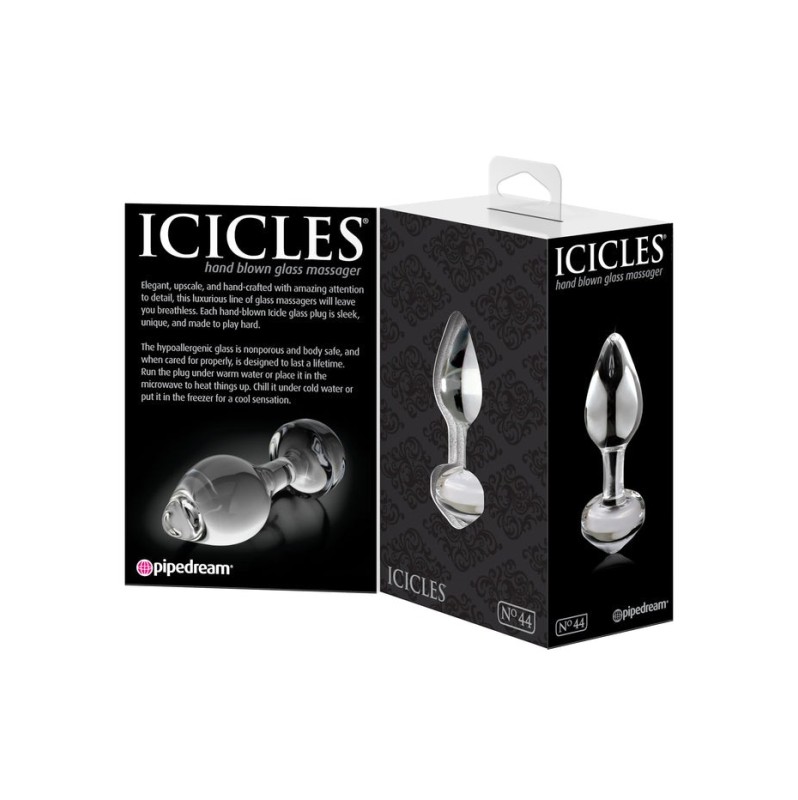 Glass Butt Plug Icicles No. 44 Clear