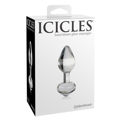 Glass Butt Plug Icicles No. 44 Clear Glass Butt Plug Icicles No. 44 Clear