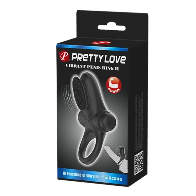 Pretty Love Δαχτυλίδι Πέους Pretty Love  Vibrant Penis Ring 2 Μαύρο Δαχτυλίδια Πέους
