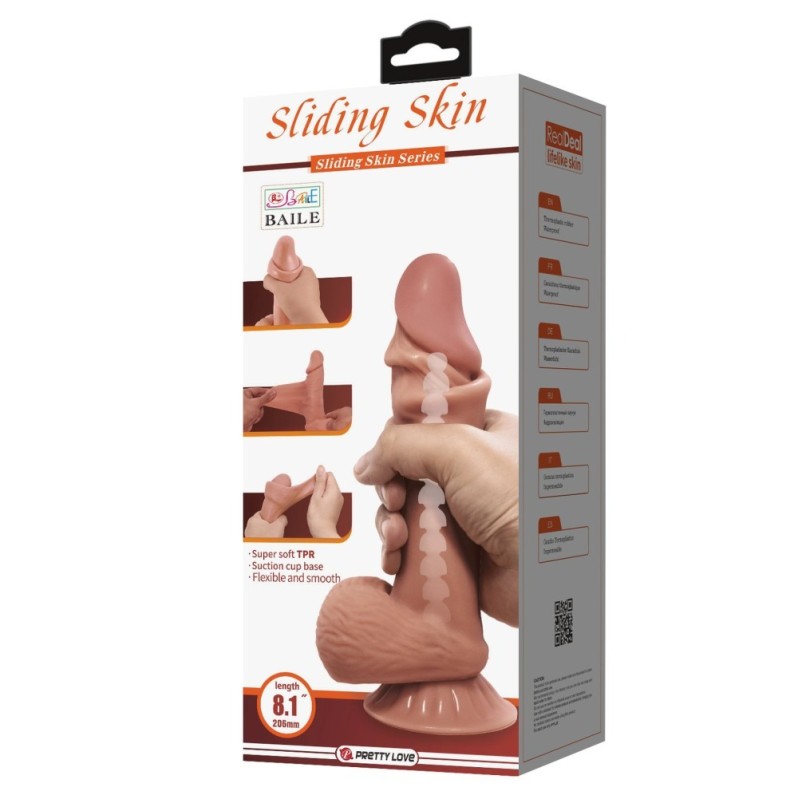 Ρεαλιστικό Dildo Pretty Love Sliding Skin 21cm Καφέ