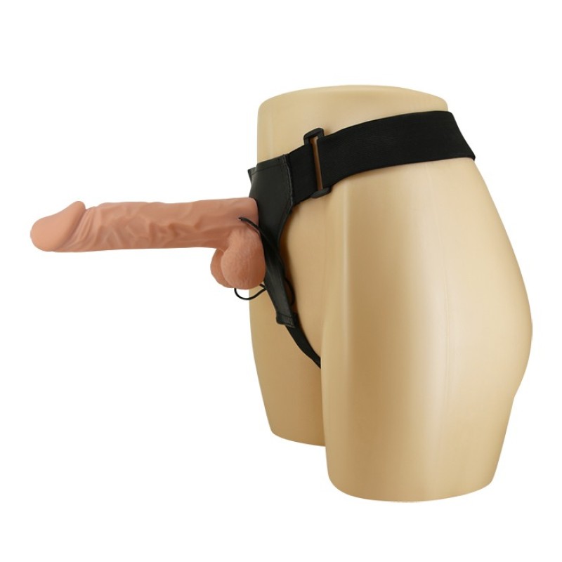 Baile Strap-On με Δόνηση Baile RealDeal 24cm Μπεζ Γυναικεία Strap-On