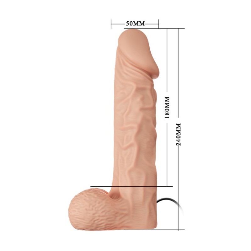 Baile Strap-On με Δόνηση Baile RealDeal 24cm Μπεζ Γυναικεία Strap-On