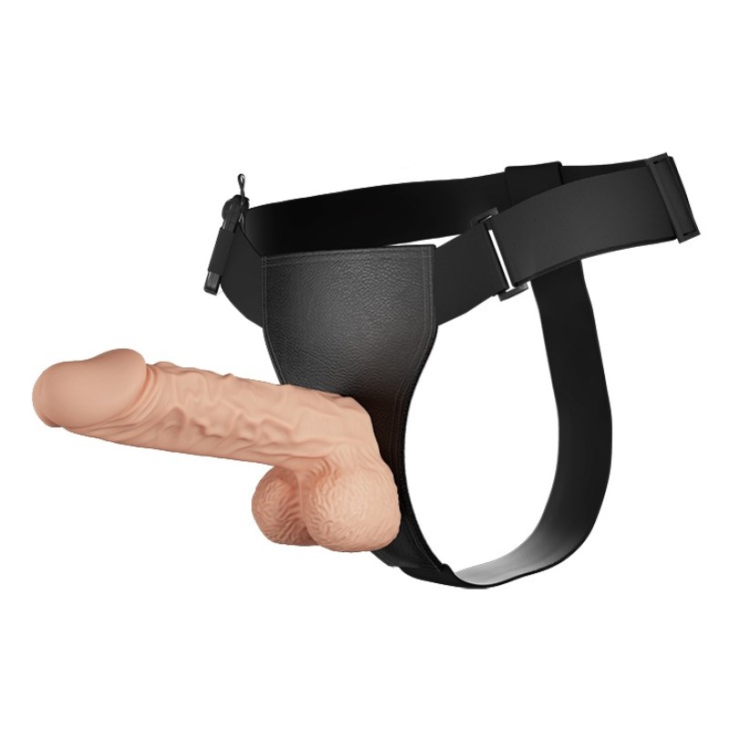 Baile Strap-On με Δόνηση Baile RealDeal 24cm Μπεζ Γυναικεία Strap-On