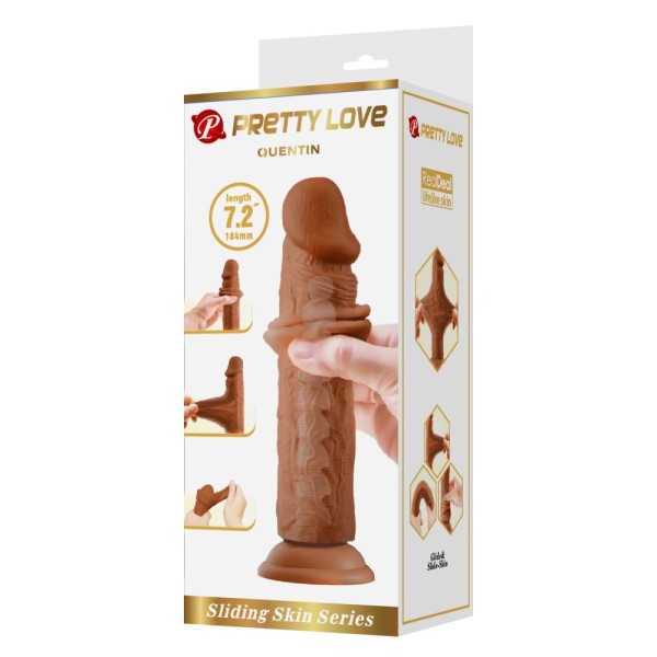 Ρεαλιστικό Dildo Pretty Love Quentin 18cm Καφέ Ρεαλιστικό Dildo Pretty Love Quentin 18cm Καφέ