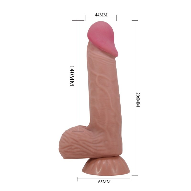 Pretty Love Realistic Dildo Pretty Love Sliding Skin 20cm Brown Realistic
