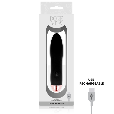 Classic Vibrator Dolce Vita Rechargeable Black Classic Vibrator Dolce Vita Rechargeable Black
