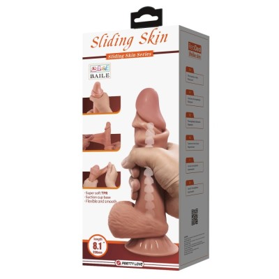 Realistic Dildo Pretty Love Sliding Skin 19cm Brown Realistic Dildo Pretty Love Sliding Skin 19cm Brown