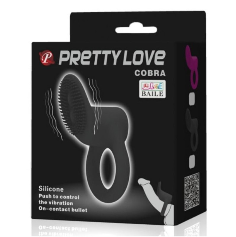 Δαχτυλίδι Πέους Pretty Love Cobra Μαύρο